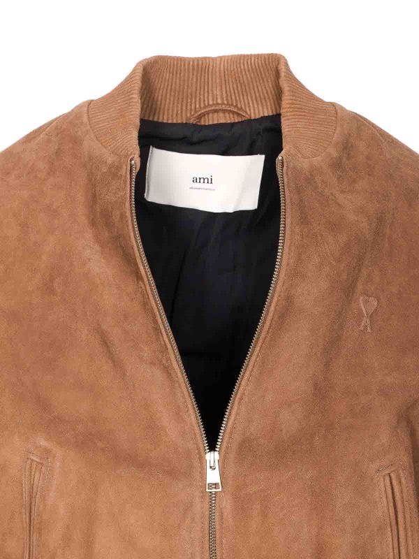 Suede Ami De Coeur Jacket shop online: AMI PARIS