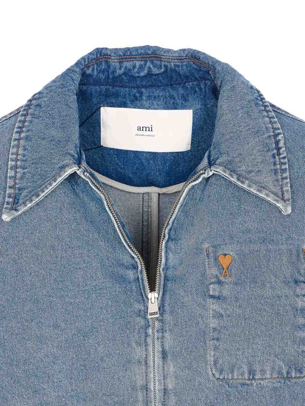 デニムジャケット - ブルー shop online: AMI PARIS