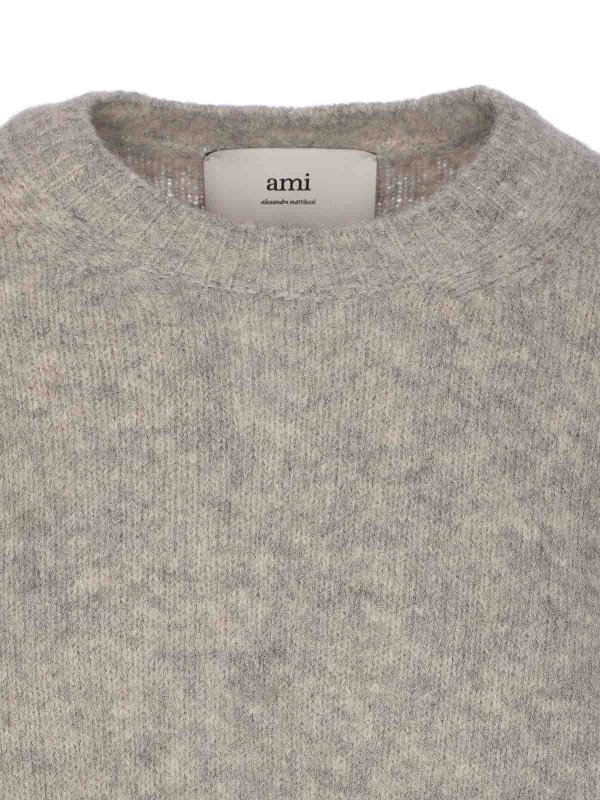 Rundhalspullover - Grau shop online: AMI PARIS
