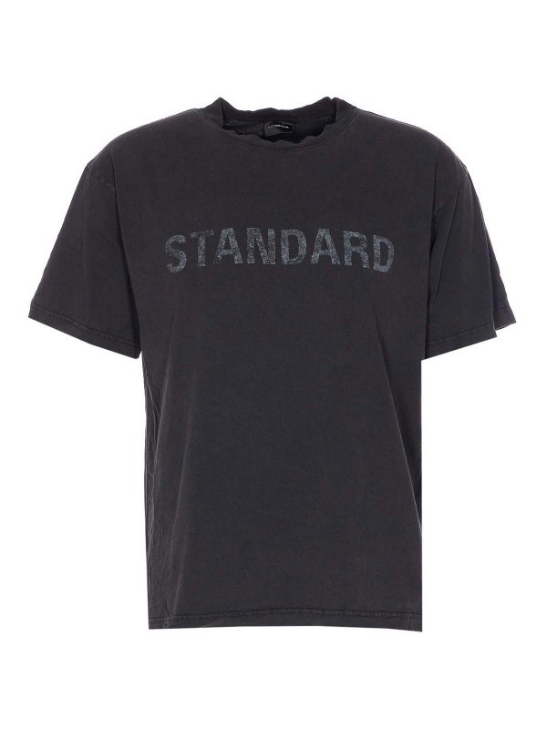 BALENCIAGA: t-shirts - Black Standard T-Shirt