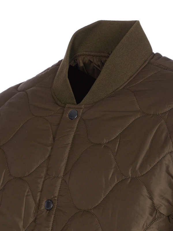 The Best Shops BARBOUR: casual jackets - Olive Cording Quilted Jacket Buttons Closure