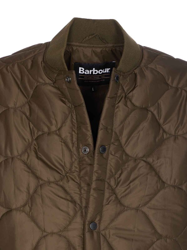 Olive Cording Quilted Jacket Buttons Closure shop online: BARBOUR