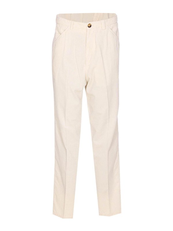 BRUNELLO CUCINELLI: casual trousers - White Corduroy Pants