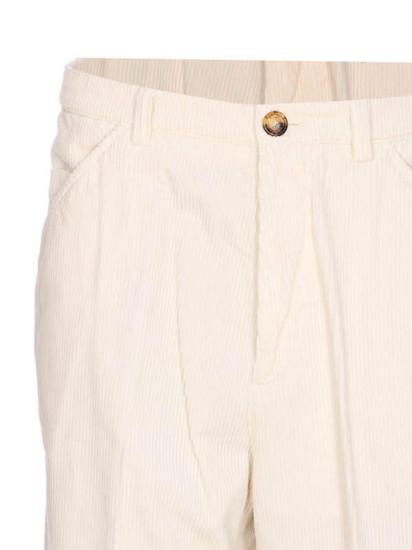 White Corduroy Pants shop online: BRUNELLO CUCINELLI