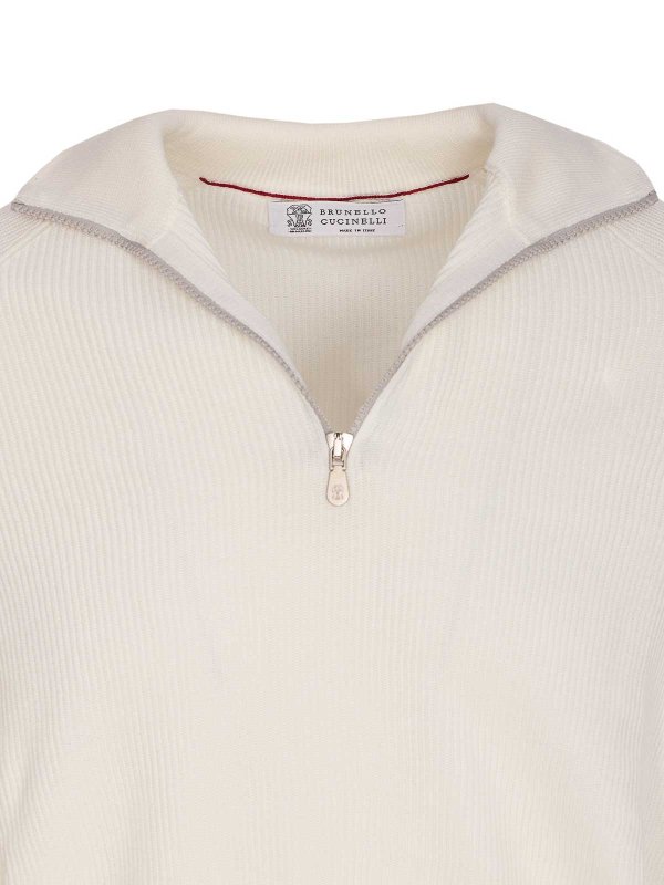 Rundhalspullover - Weiß shop online: BRUNELLO CUCINELLI