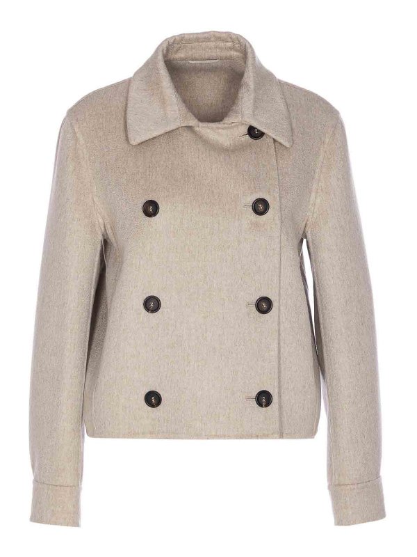 BRUNELLO CUCINELLI: ショートコート - ショートコート - グレー