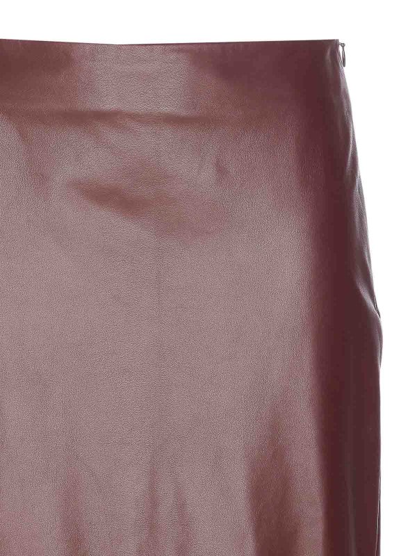 Bordeaux Leather Skirt shop online: BRUNELLO CUCINELLI