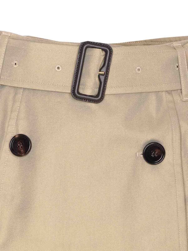 膝丈/ミディスカート - ベージュ shop online: BURBERRY