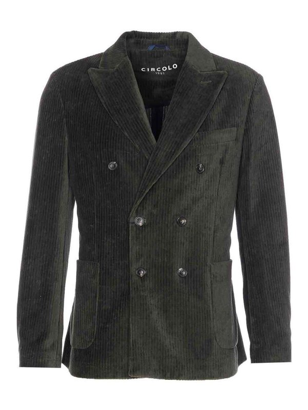 CIRCOLO 1901: leather jacket - Green Suede Jacket