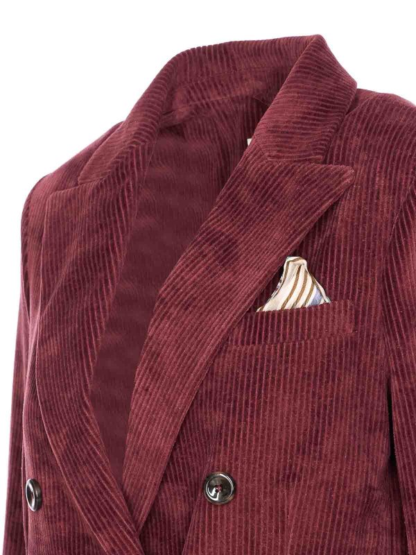 The Best Shops CIRCOLO 1901: casual jackets - Bordeaux Velvet Double Breasted Jacket