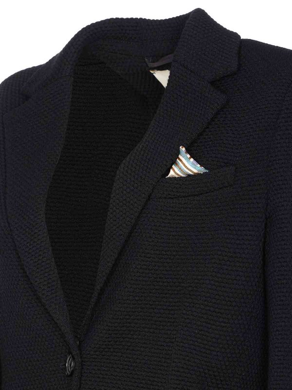 The Best Shops CIRCOLO 1901: casual jackets - Blue Knitted Jacket Frontal Button Closure
