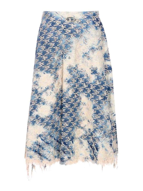 DIESEL: Jupes midi et au genou - Jupe Midi - Bleu