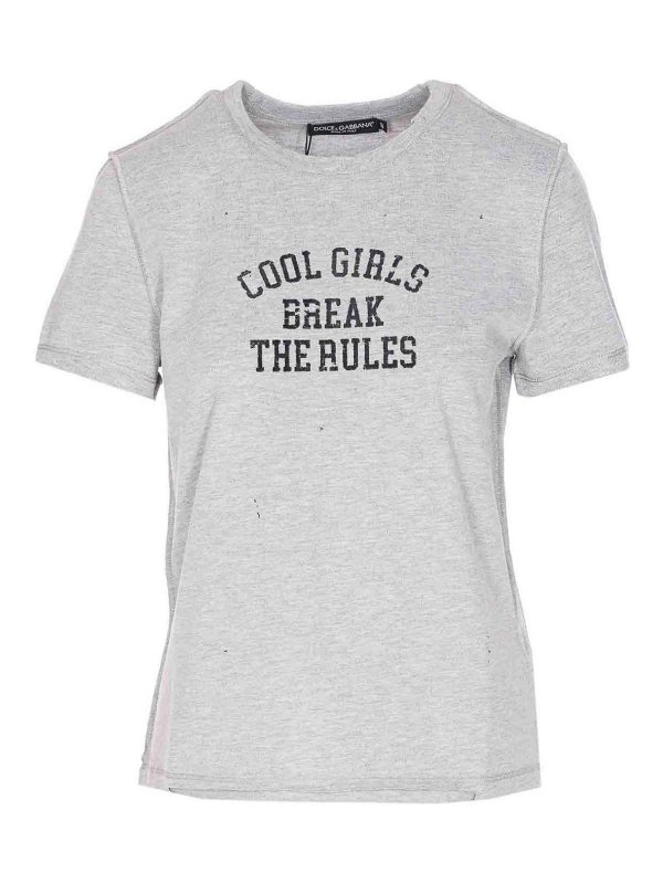 DOLCE & GABBANA: T-shirts - T-Shirt - Grau