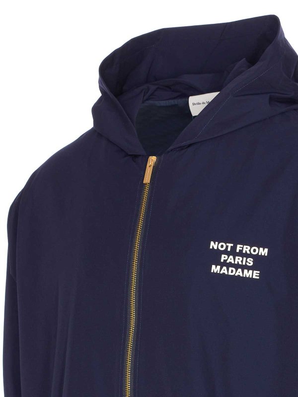 The Best Shops DRÔLE DE MONSIEUR: casual jackets - La Veste Capuche Slogan Jacket