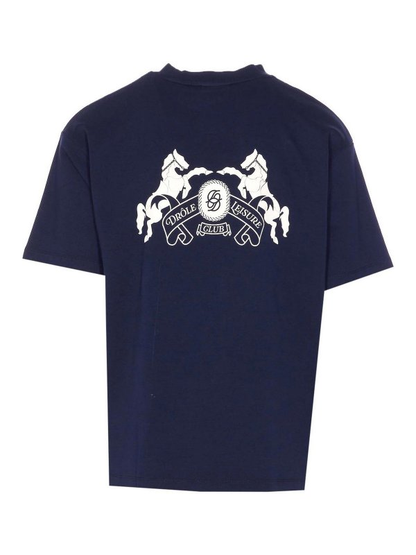 DRÔLE DE MONSIEUR: t-shirts online - Blue Leembleme Chavaux T-Shirt