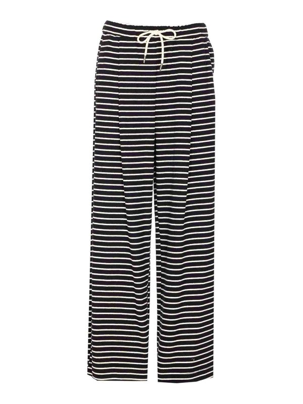 ELEH: pantaloni casual - Pantaloni a strisce blu e bianca