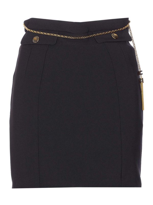 ELISABETTA FRANCHI: mini skirts - Black Mini Skirt