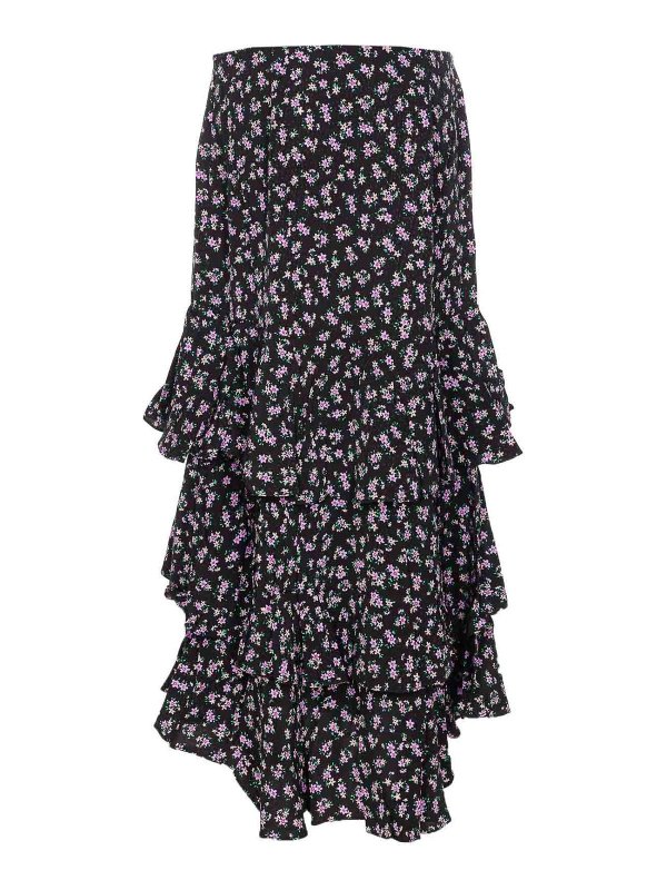 ESSENTIEL ANTWERP: Knee length skirts & Midi online - Black Ilana Tiered Ruffle Skirt