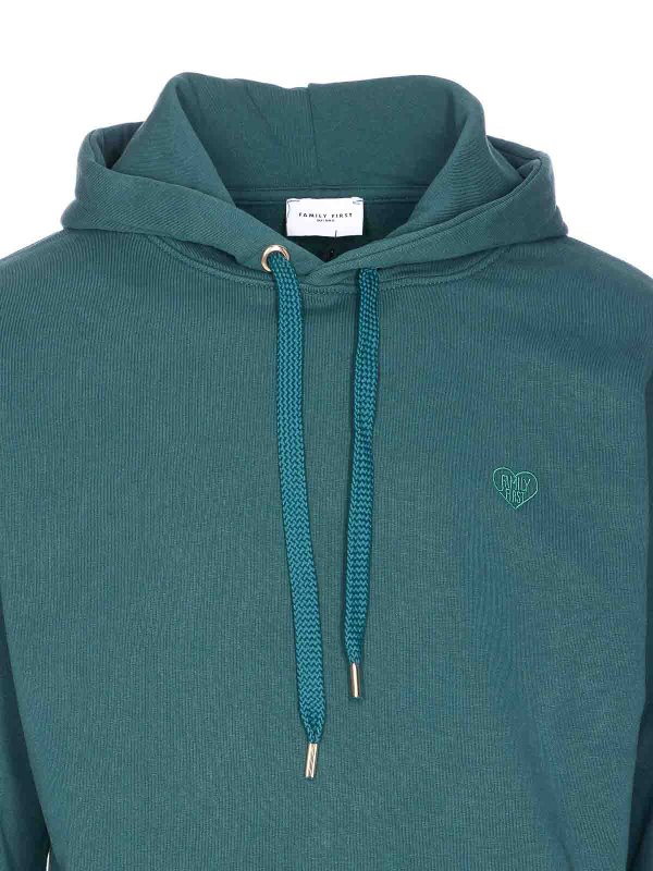 Green Heart Hoodie shop online: FAMILY FIRST