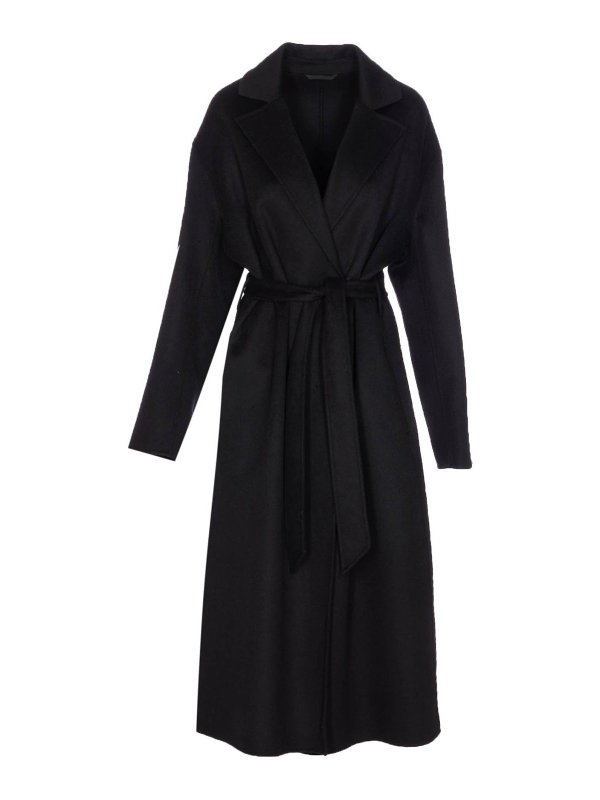 FILIPPA K: short coats - Black Alyssa Coat Belt Closure On Waist