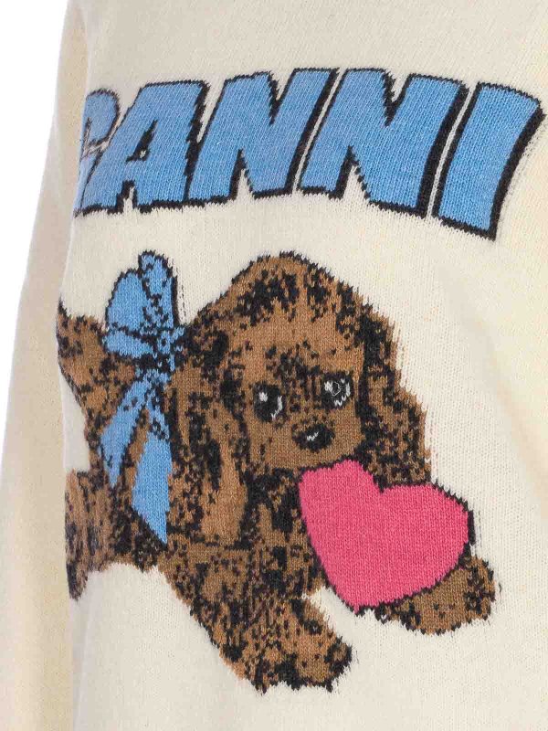 The Best Shops GANNI: crew necks - Fluffy Puppy Love Sweater