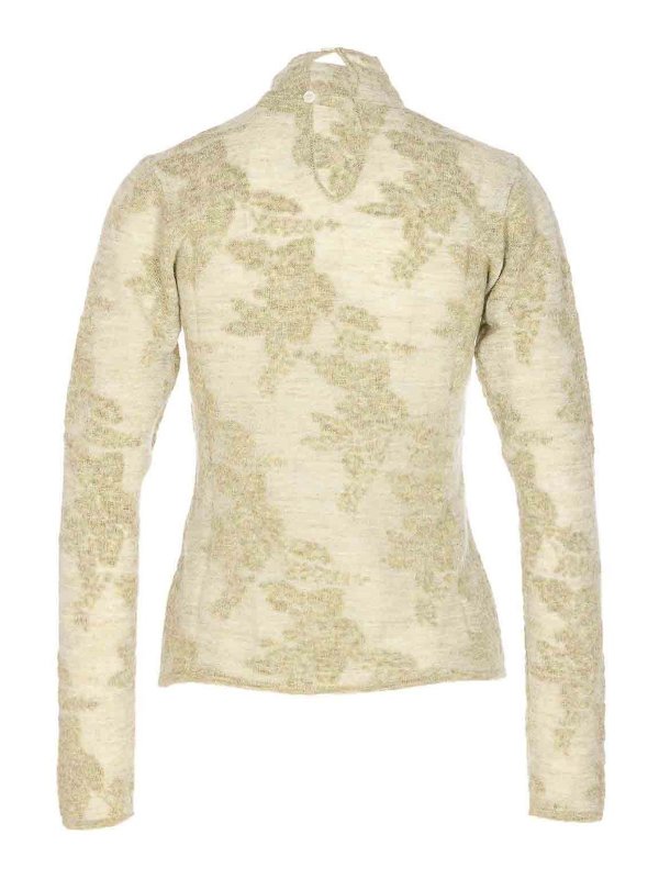 GANNI: Strickpullover mit Rundhalsausschnitt online - Rundhalspullover - Grün