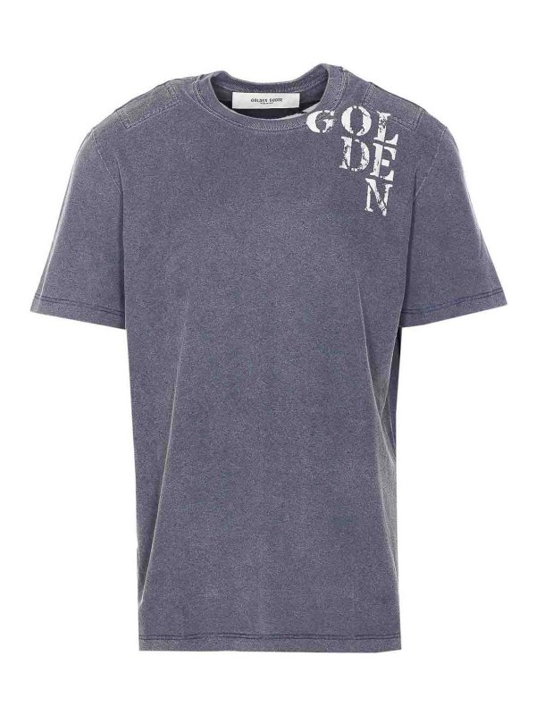 GOLDEN GOOSE: T-shirts - T-Shirt - Bleu