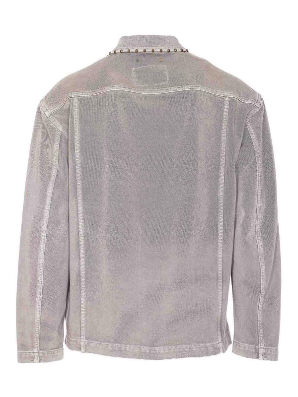 GOLDEN GOOSE: denim jacket online - Grey Denim Jacket Frontal Buttons Closure