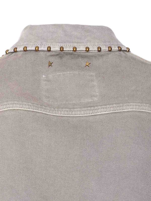 The Best Shops GOLDEN GOOSE: denim jacket - Grey Denim Jacket Frontal Buttons Closure