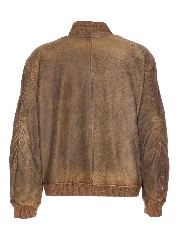 GOLDEN GOOSE: Chaquetas de cuero online - Chaqueta De Cuero - Marrón