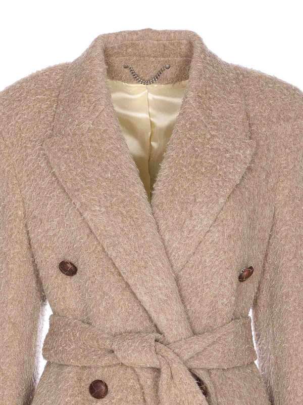 Kurzer Mantel - Beige shop online: GOLDEN GOOSE