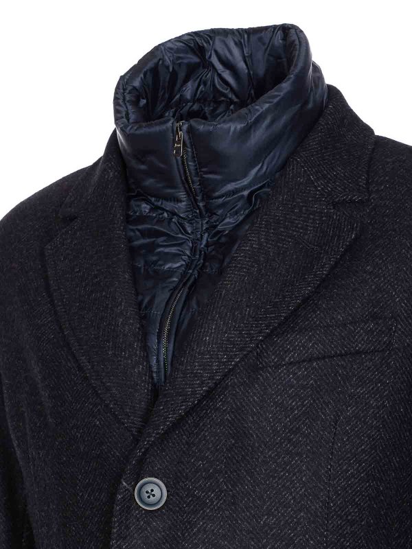 The Best Shops HERNO: short coats - Blue Navy Single Breasted Coat