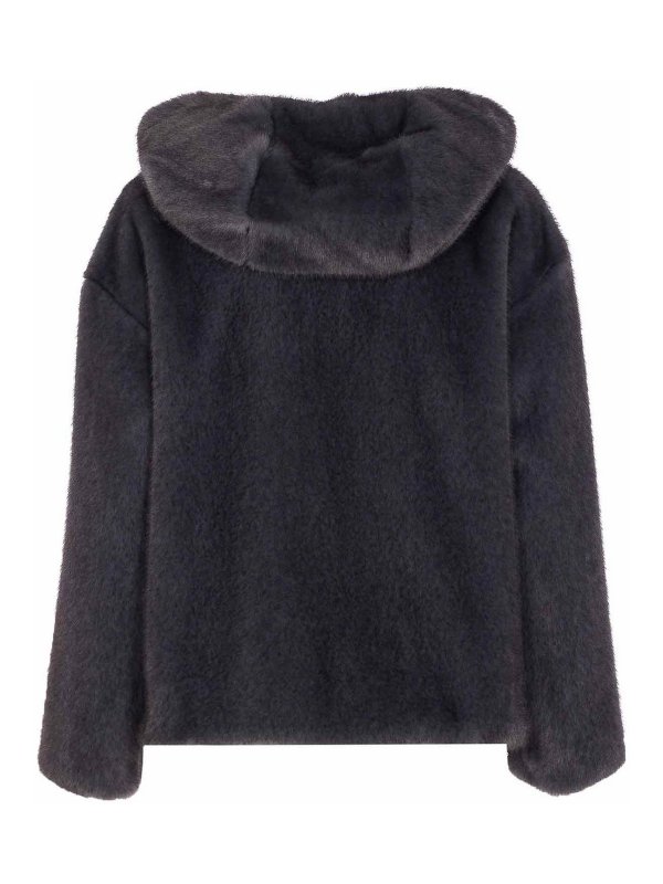 HERNO: bombers online - Henro Grey Faux Soft Bomber