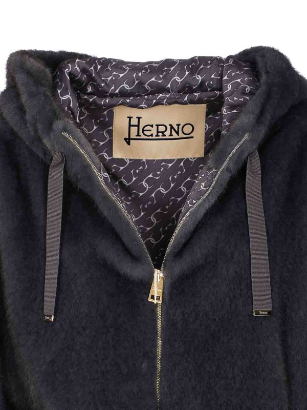Henro Grey Faux Soft Bomber shop online: HERNO
