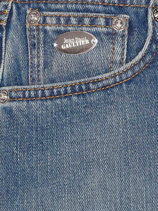 The Best Shops JEAN PAUL GAULTIER: gonne al ginocchio  e longuette - Gonna zippata anteriore in denim blu vintage