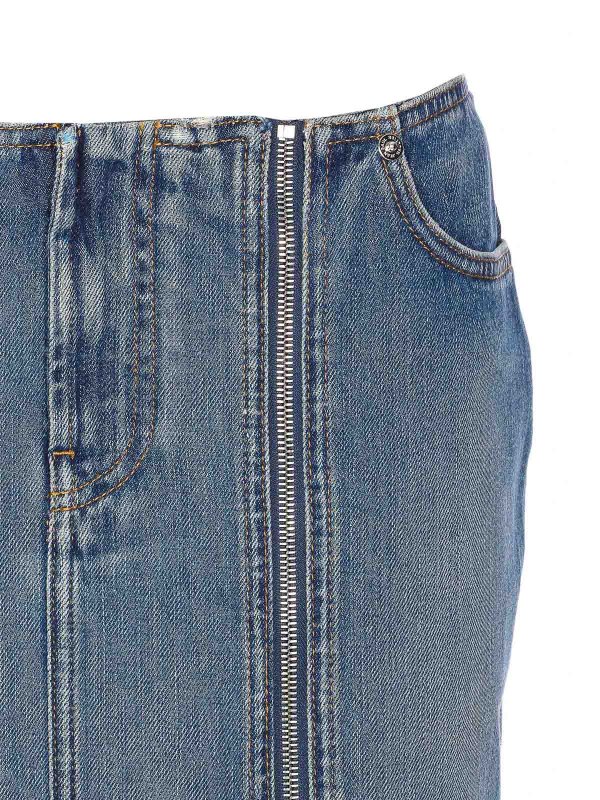 Gonna zippata anteriore in denim blu vintage shop online: JEAN PAUL GAULTIER