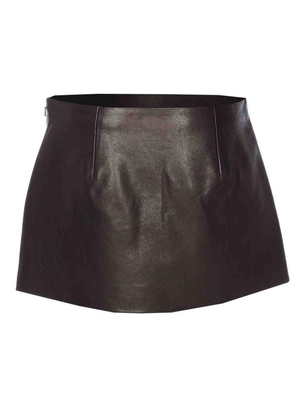 KHAITE: leather skirts online - Jett Leather Skirt