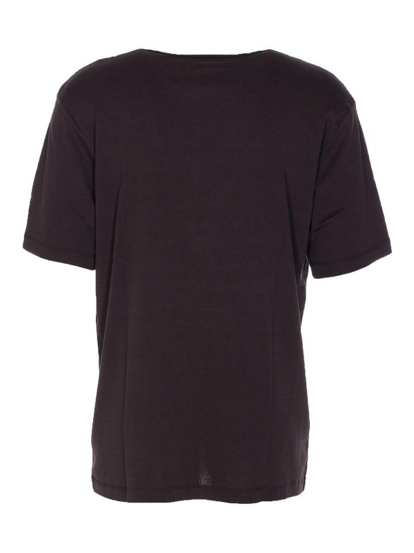 LEMAIRE: t-shirts online - Squid Ink Rib U Neck T-Shirt