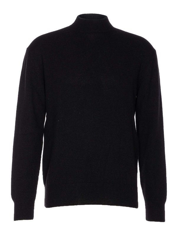 LEMAIRE: crew necks - Black Mock Sweater