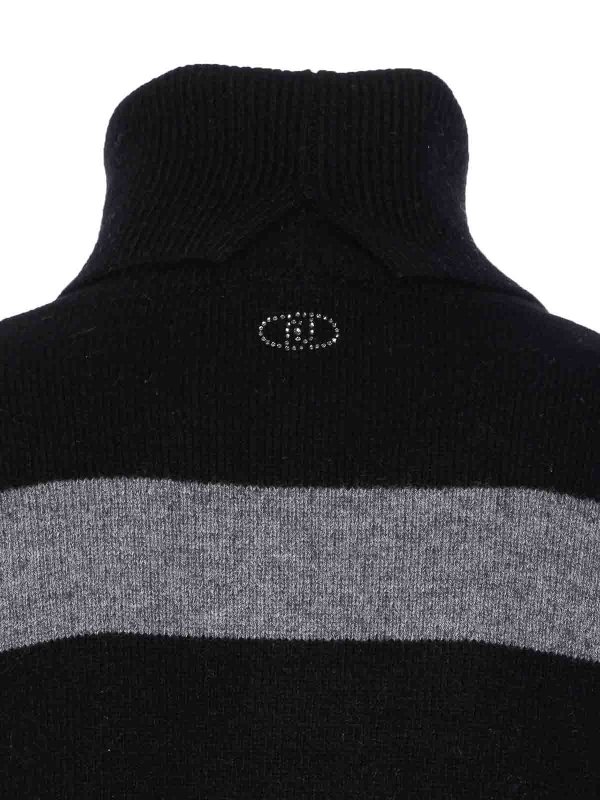 The Best Shops Liu Jo: crew necks - Black And Grey Striped Sweater