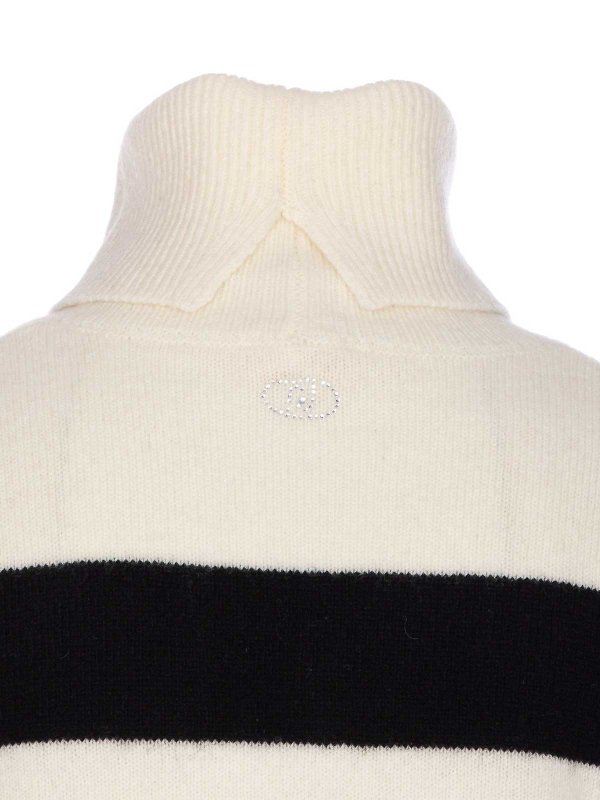 The Best Shops Liu Jo: crew necks - White And Black Striped Sweater