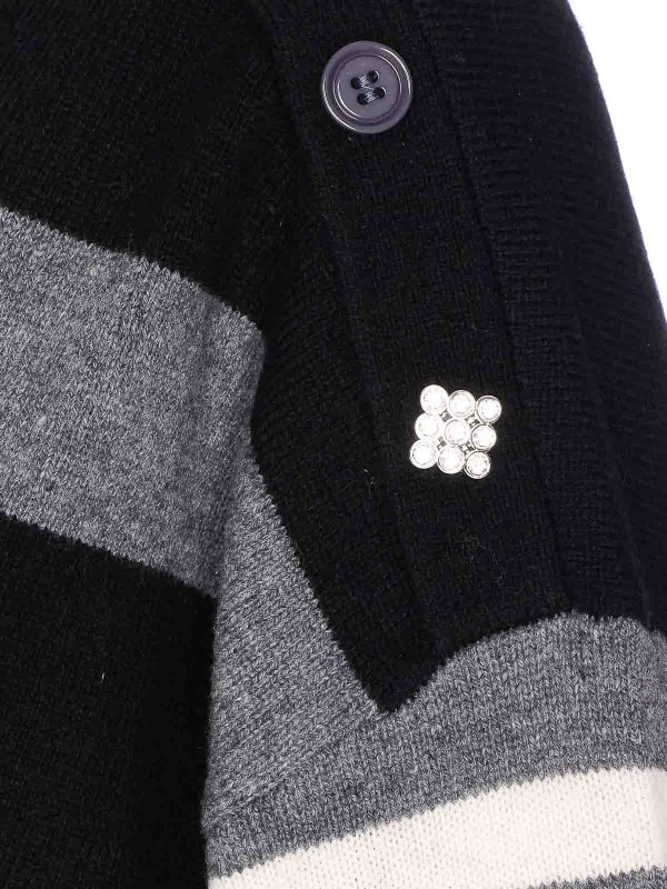 Black And Grey Striped Sweater shop online: Liu Jo
