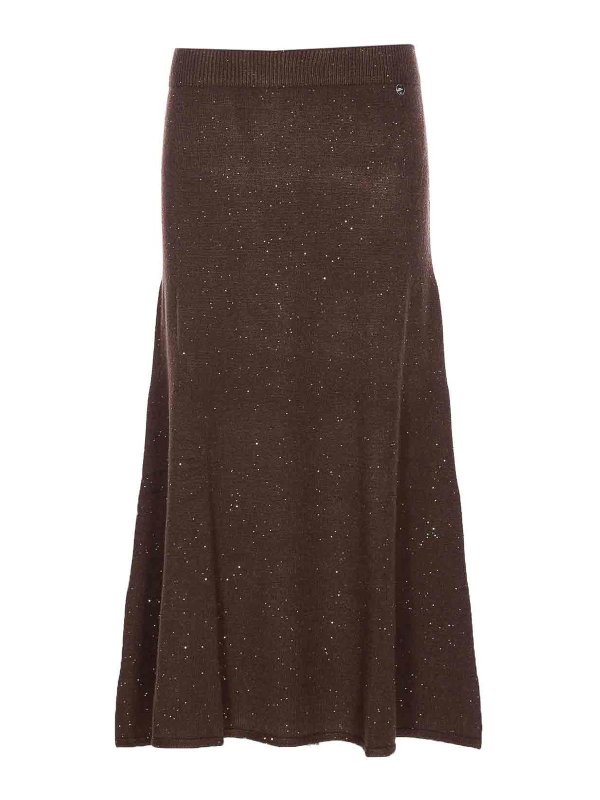 Liu Jo: Jupes midi et au genou - Jupe Midi - Marron