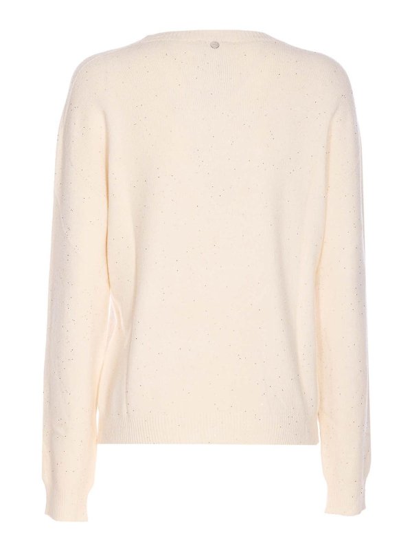 Liu Jo: crew necks online - Ivory Sweater