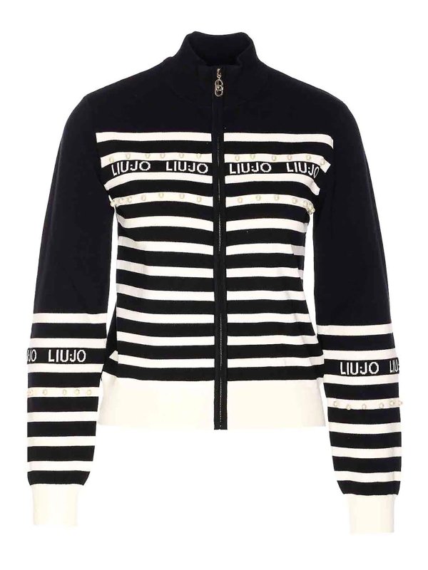 Liu Jo: Strickpullover mit Rundhalsausschnitt - Rundhalspullover - Schwarz