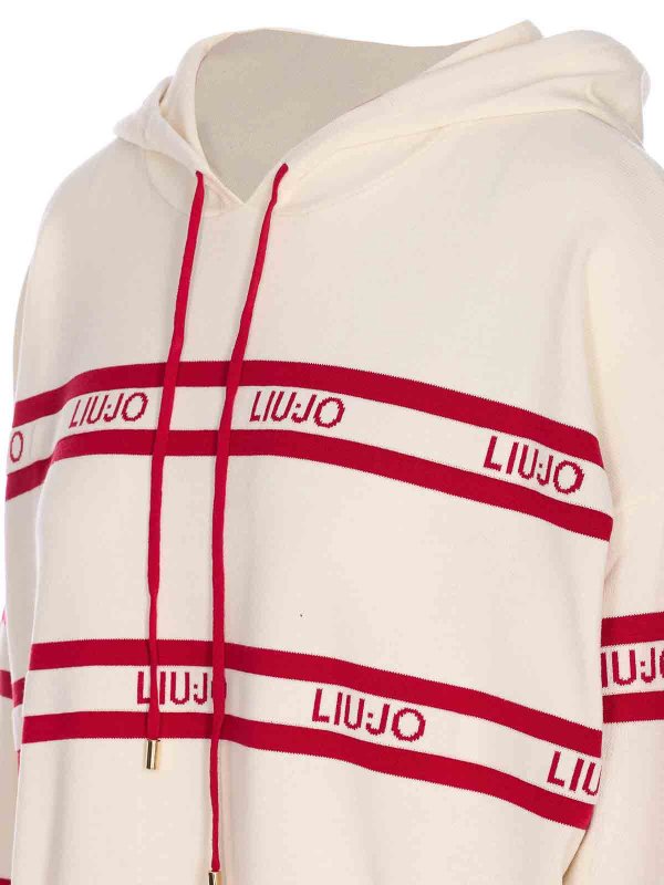 The Best Shops Liu Jo: Suéteres con cuello pico - Suéter Cuello Redondo - Blanco