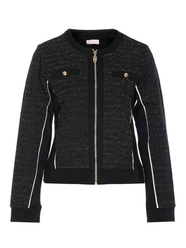 Liu Jo: maglia collo rotondo - Chiusura a zip del maglione nero