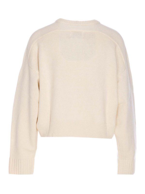 LOULOU STUDIO: Strickpullover mit Rundhalsausschnitt online - Rundhalspullover - Weiß