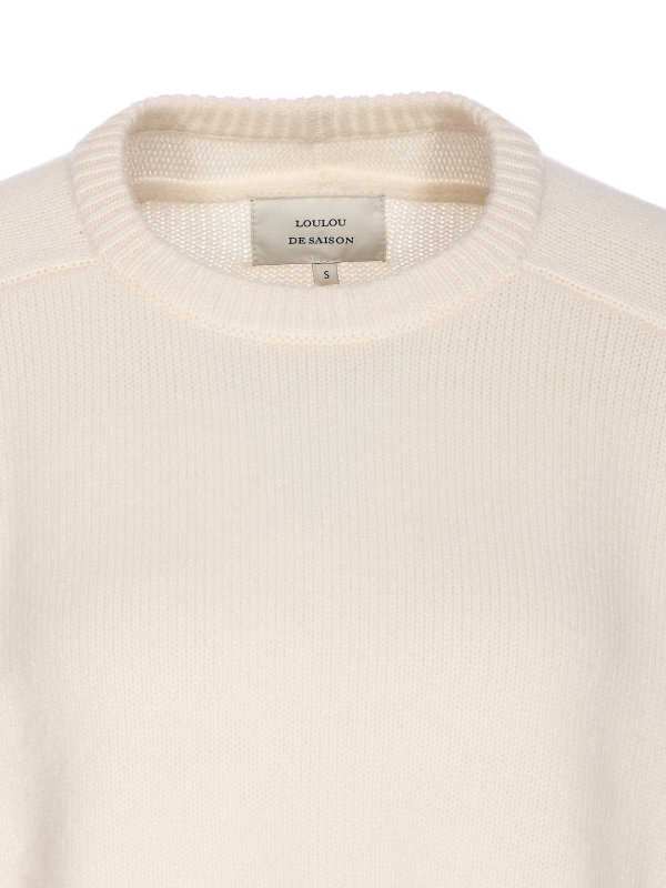 Rundhalspullover - Weiß shop online: LOULOU STUDIO