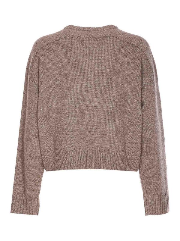 LOULOU STUDIO: Suéteres con cuello pico online - Suéter Cuello Redondo - Beis